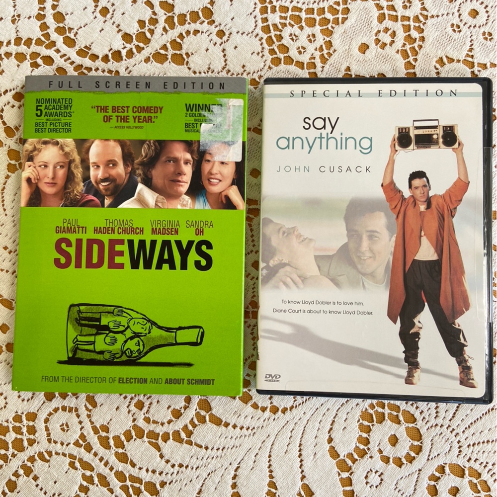 Say Anything - NIB - (John Cusack) and Sideways (Paul Giamatti) - Popular DVDs